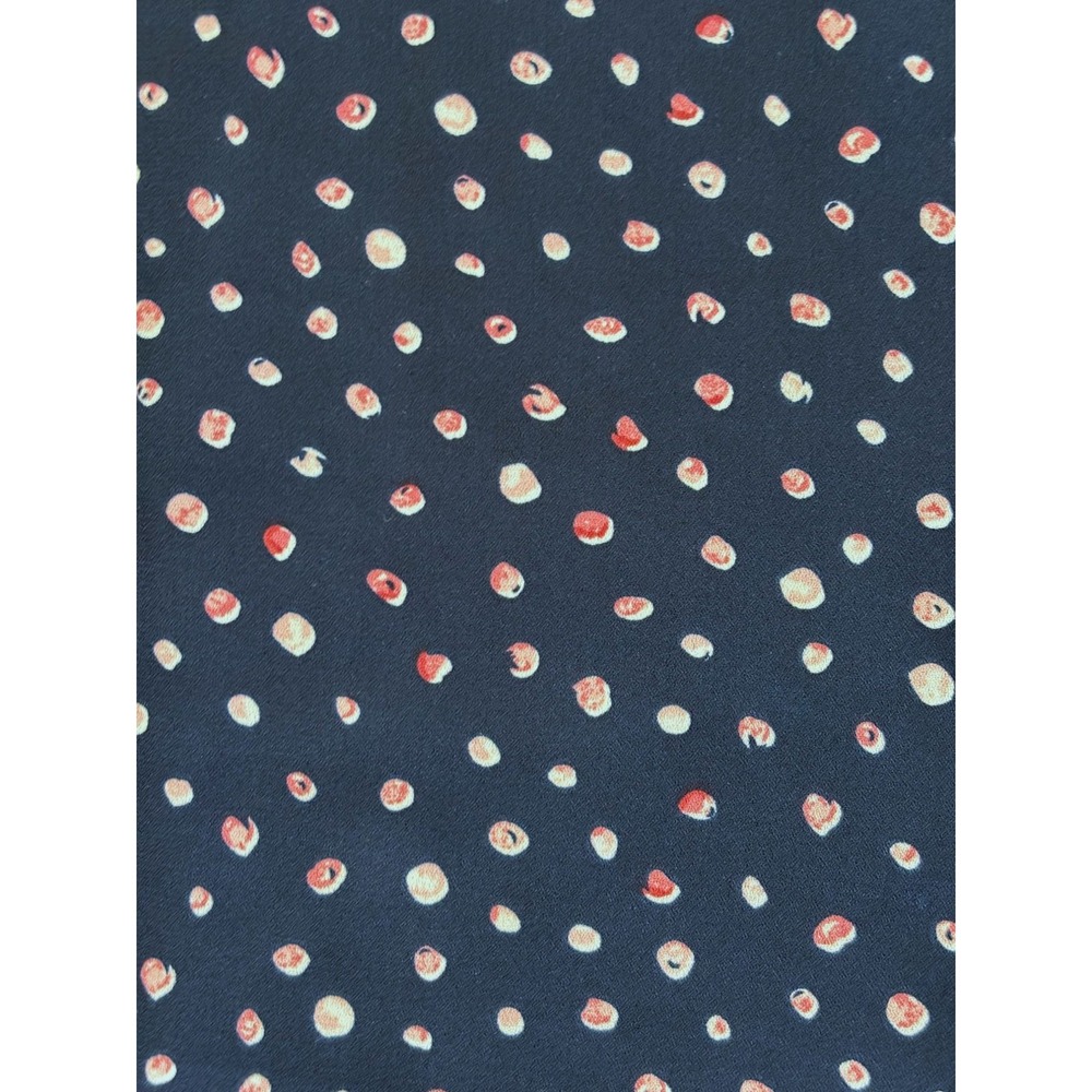 FORTUNE + IVY - Navy Polka Dot Keyhole Cap Sleeve Tie Back Blouse Women's Size L - Picture 4 of 13